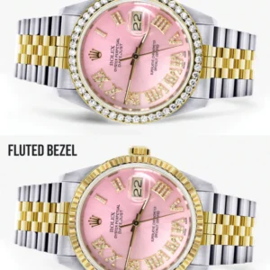 Womens Rolex Datejust Watch 16233 | 36Mm | Pink Roman Dial | Jubilee Band