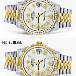 Womens Rolex Datejust Watch 16233 | 36Mm | White Roman Dial | Jubilee Band