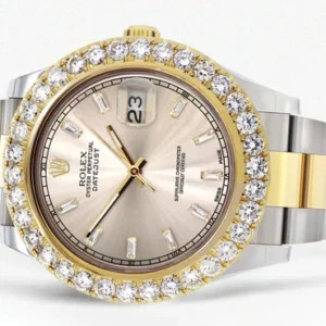 Rolex Datejust II Watch | 41 MM | 18K Yellow Gold & Stainless Steel | Custom Dawn Pink Dial | Oyster Band