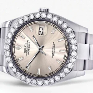 Rolex Datejust II Watch | 41 MM | Custom Dawn Pink Dial | Oyster Band