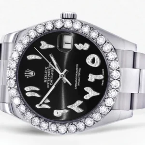 Rolex Datejust II Watch | 41 MM | Custom Black Arabic Dial | Oyster Band