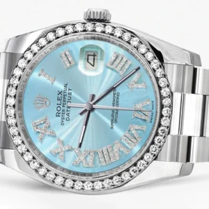 116200 | Rolex Datejust Watch | 36Mm | Light Blue Roman Dial | Oyster Band