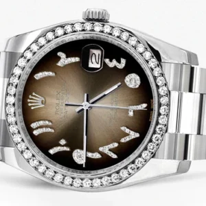 116200 | Rolex Datejust Watch | 36Mm | Brown Arabic Dial | Oyster Band