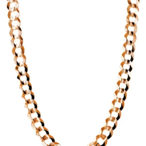 14K Rose Gold Solid Cuban Link Chain