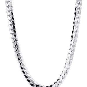 Heavy Solid White Gold Miami Cuban Link Chain Customizable (10MM-20MM)