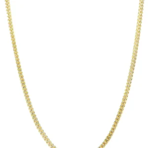 Gold Hollow Diamond Cut Franco Chain | 14K Yellow Gold