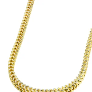 Gold Hollow Diamond Cut Franco Chain | 14K Yellow Gold