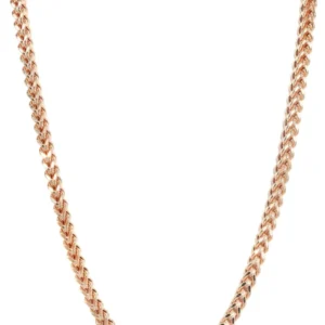 14K Rose Gold Hollow Rose Franco Chain