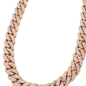 14K Iced Out Diamond Miami Cuban Link Gold Chain | 14K Rose Gold (5MM-8MM)