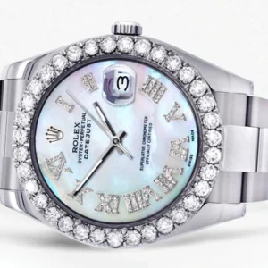 Rolex Datejust II Watch | 41 MM | Custom Pearl Roman Dial | Oyster Band