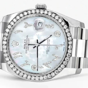 116200 | Rolex Datejust Watch | 36Mm | Mother Of Pearl Arabic Diamond Dial | Oyster Band