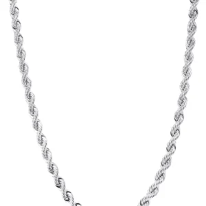 Buy Mens 10K Solid Rope Gold Chain | White Gold Chain