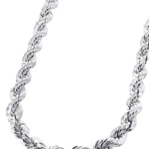 Buy Mens 10K Solid Rope Gold Chain | White Gold Chain
