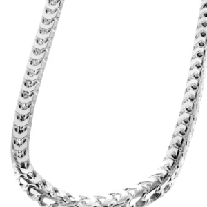 14K White Gold Chain – Solid Franco Chain