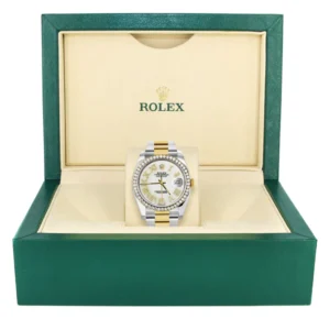 116233 | Gold & Steel Rolex Datejust Watch | 36Mm | White Roman Diamond Dial | Oyster Band