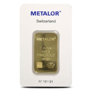 1 oz Metalor Gold Bar For Sale (New w/ Assay)