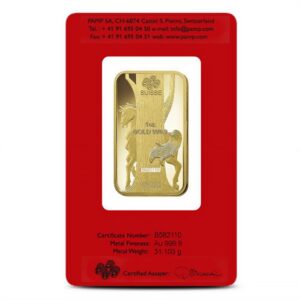 1 oz PAMP Suisse Lunar Horse Gold Bar (New w/ Assay)