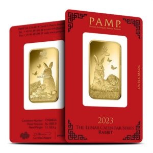 1 oz PAMP Suisse Lunar Rabbit Gold Bar (New w/ Assay)