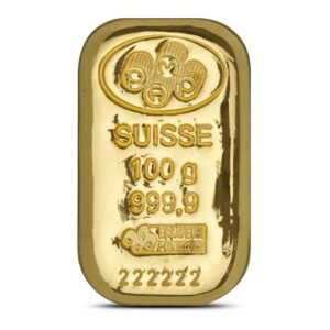 100 Gram PAMP Suisse Cast Gold Bar (New w/ Assay)