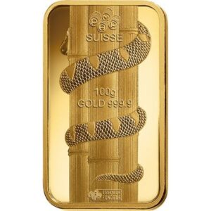 100 Gram PAMP Suisse Lunar Snake Gold Bar (New w/ Assay)