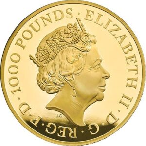 2019 1 Kilo Proof British Gold Queen’s Beast Falcon Coin (Box + CoA)