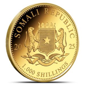 2025 1 oz Somalia Gold Elephant Coin (BU)