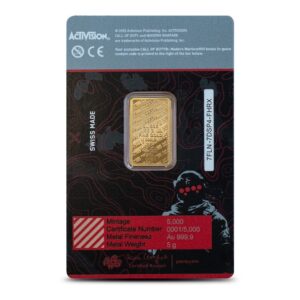 5 Gram Call of Duty® Modern Warfare® III Gold Bar (New w/ Assay + Pendent Frame)