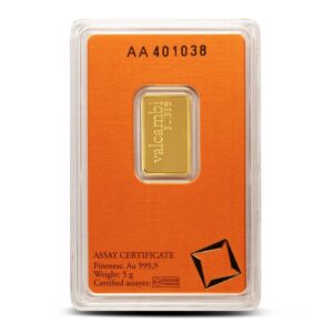 5 Gram Valcambi Gold Bar For Sale (New w/ Assay)