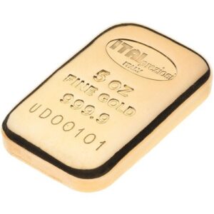 5 oz Italpreziosi Cast Gold Bar (New)