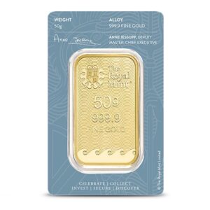 50 Gram British Gold Britannia Bar (New w/ Assay)