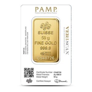 50 Gram PAMP Suisse Fortuna Veriscan Gold Bar (New, w/ Assay)