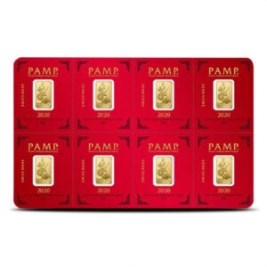 8 Gram PAMP Suisse Lunar Rat Gold Multigram Bar (8×1, New w/ Assay)