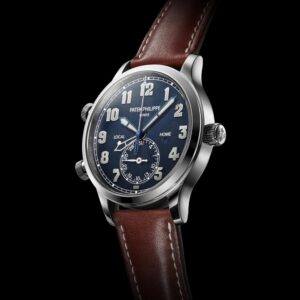 Buy Patek Philippe 5524G-001 Complications Calatrava Pilot Travel Time White Gold Blue Dial