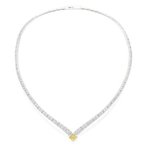 Joséphine Éclat Floral yellow diamond necklace – White gold, yellow diamond, diamonds