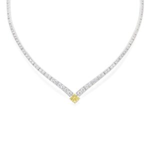 Joséphine Éclat Floral yellow diamond necklace – White gold, yellow diamond, diamonds