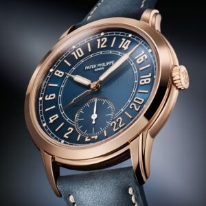 Buy Patek Philippe 5224R-001 Complications Calatrava 24-Hour Display Travel Time Rose Gold Blue Dial