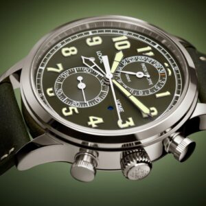 Buy Patek Philippe 5924G-010 Complications Calatrava Pilot Travel Time Chronograph White Gold Khaki Green Dial