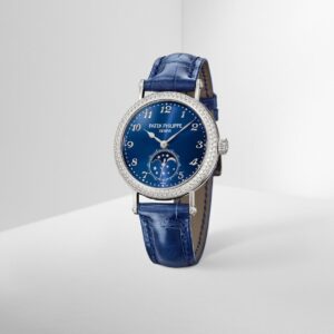 Buy Patek Philippe 7121/200G-001 Complications Moon Phases White Gold Blue Dial 33mm Diamond Bezel