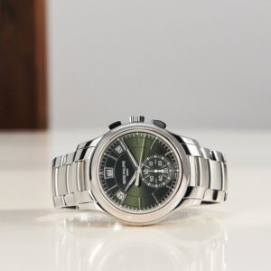 Buy Patek Philippe 5905/1A-001 Complications Flyback Chronograph Annual Calendar Stainless Steel Olive Green Dial