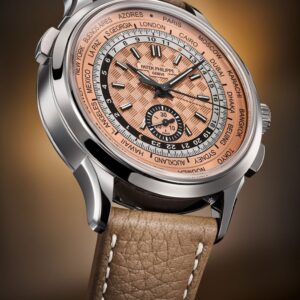 Buy Patek Philippe 5935A-001 Complications World Time Flyback Chronograph Stainless Steel Rose Opaline Dial